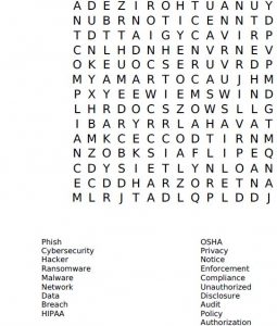 word search for cybersecurity awareness month