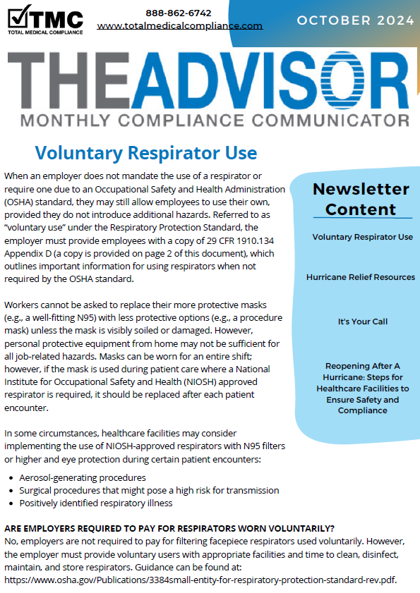 October 2024 compliance newsletter