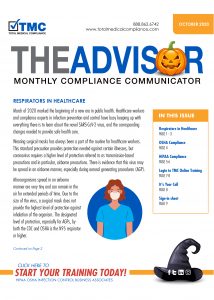 Total Medical Compliance Advisor newsletter October 2020