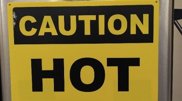 hot caution sign