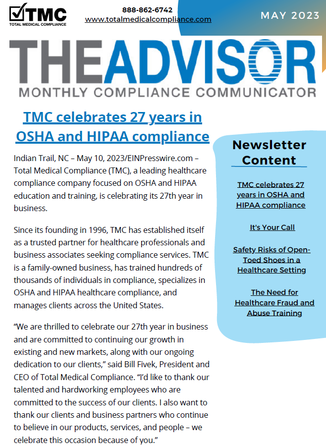 The Advisor May 2023 Total Medical Compliance